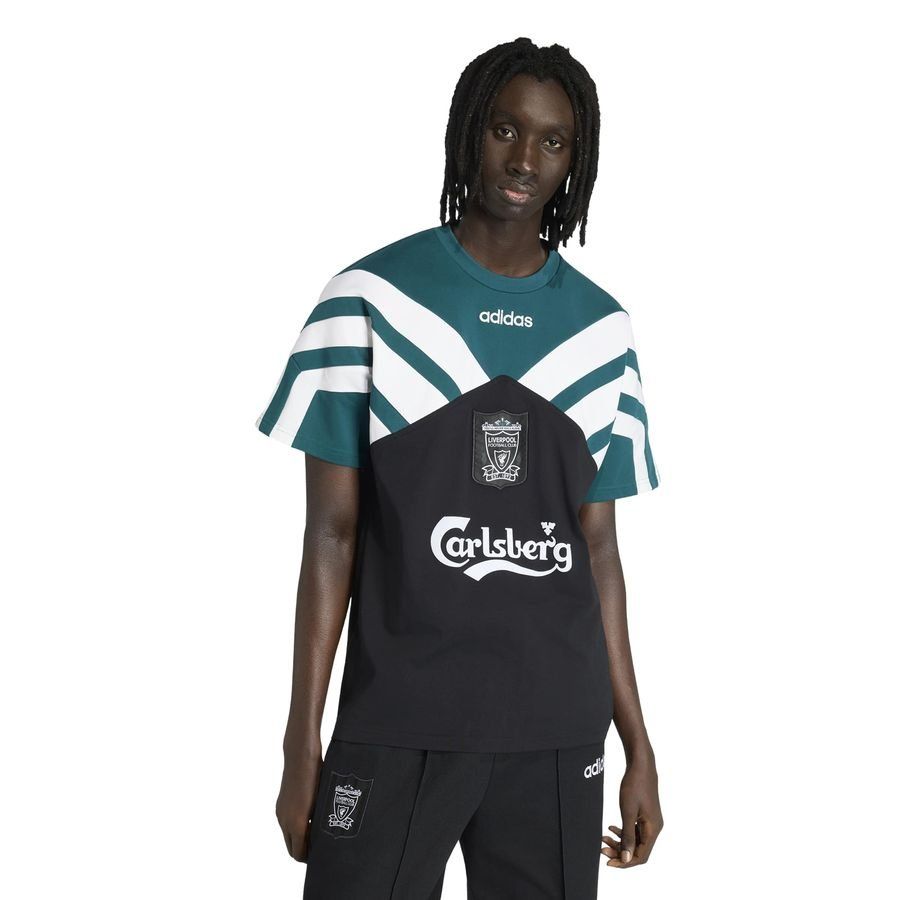 Liverpool T-Shirt Bringback 1995/96 - Black/Rich Green/White - Men's-SoccerKits Hub | Buy Soccer Jerseys Online